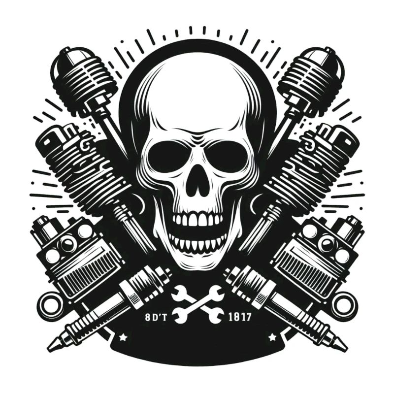 Crâne de motard Design 3