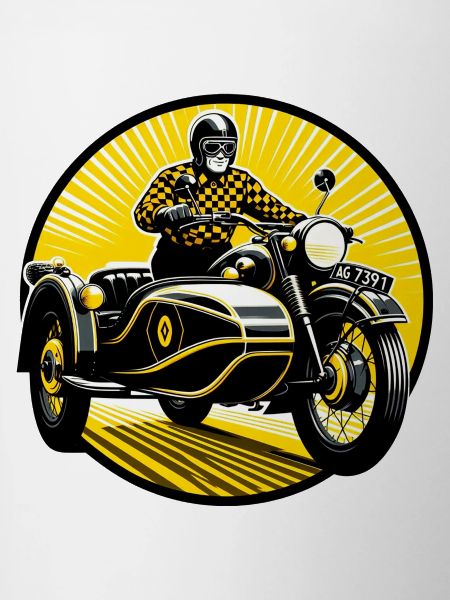 Sidecar driver in the sun