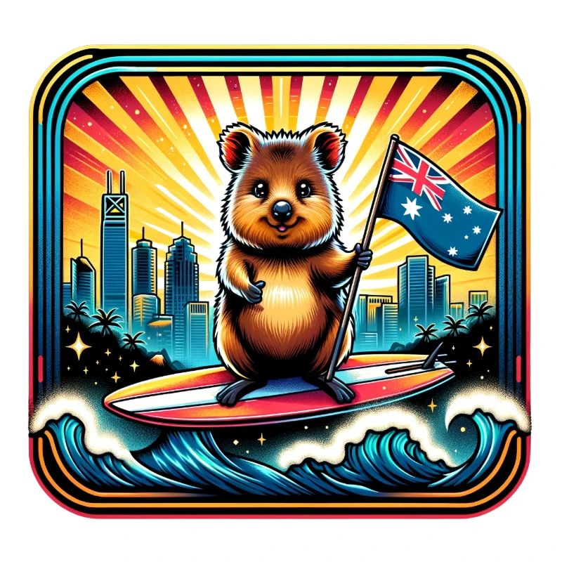 Quokka Australian Surfing Design