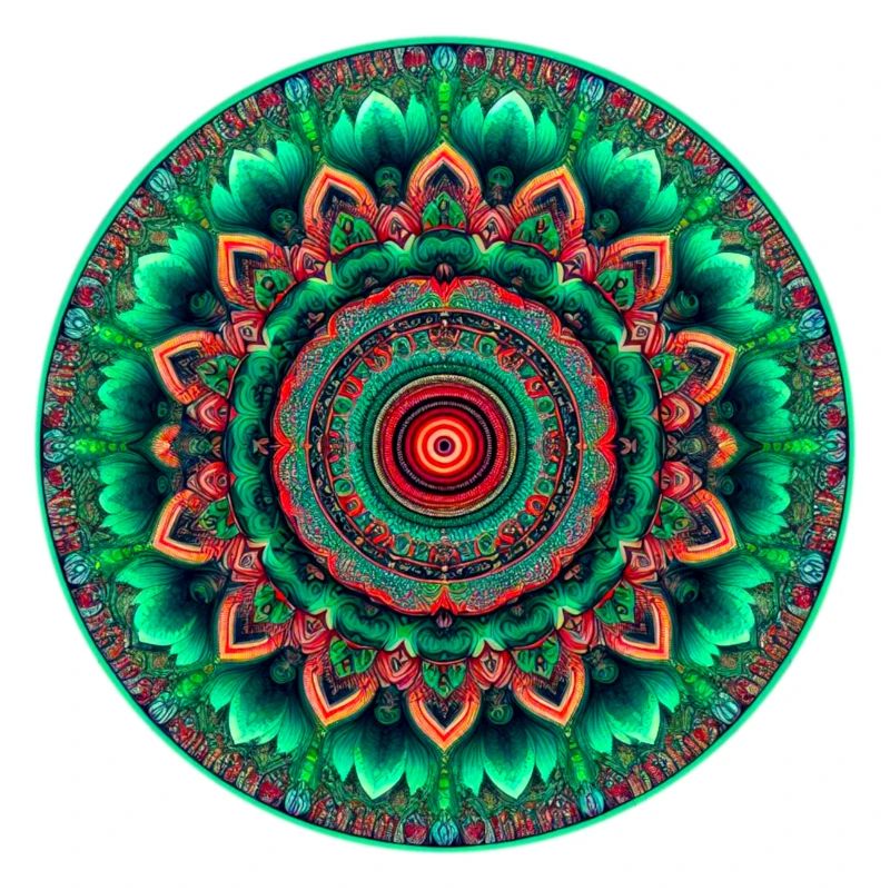 Mandala Neon Green & Red