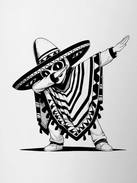 Festive Mexican Poncho with Dab