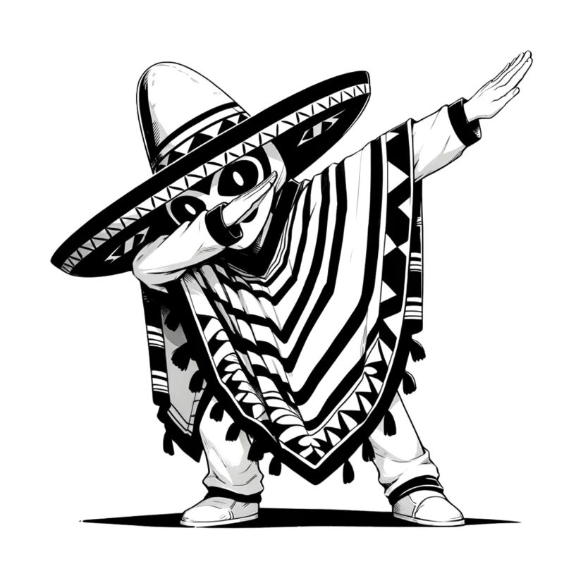 Festive Mexican Poncho with Dab