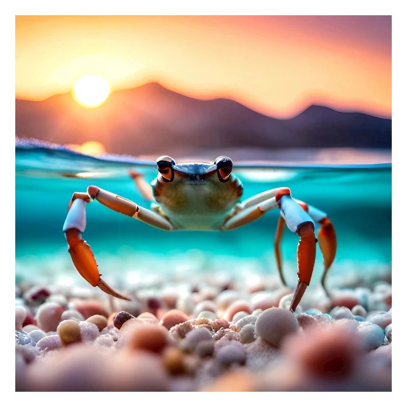 Crabe sous l'eau
