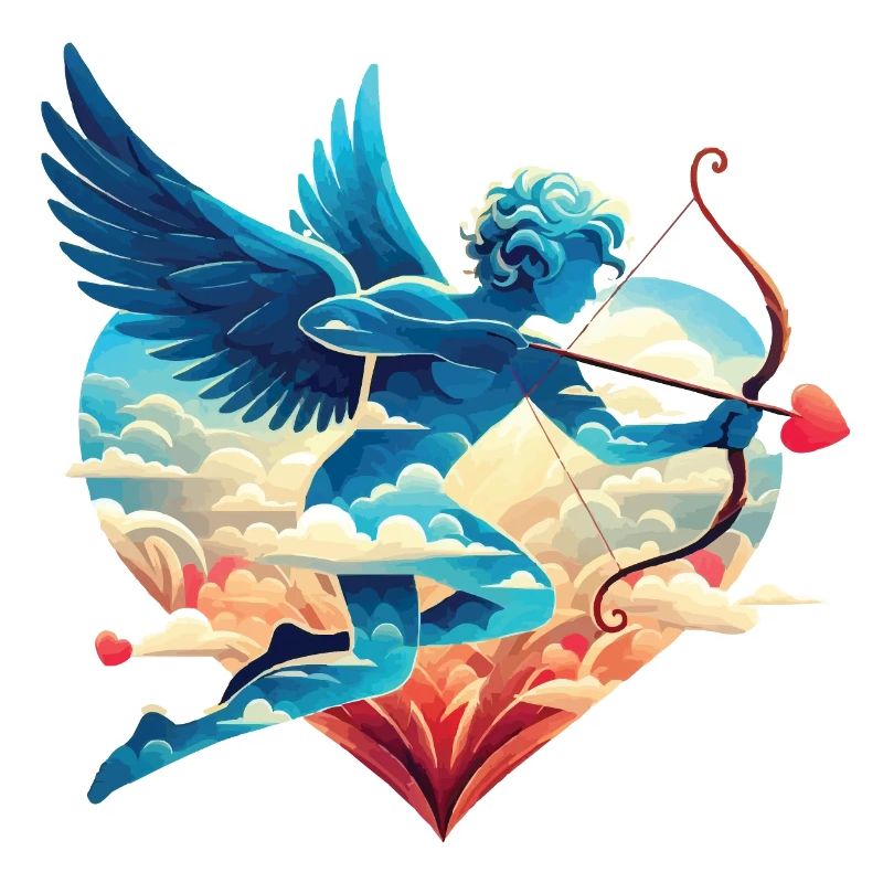 Cupidon céleste aux ailes rêveuses