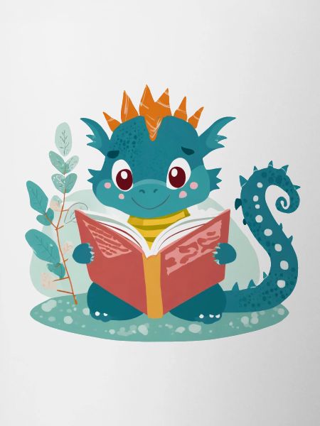 Little dragon with book