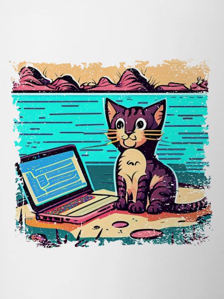 Cat with laptop