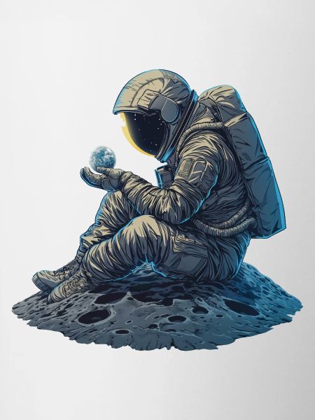 An astronaut observes the Earth