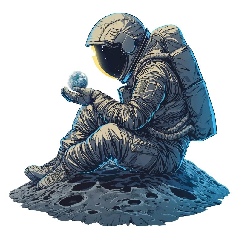 An astronaut observes the Earth