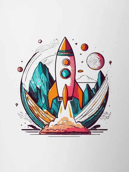 Rocket with stylish design cropped