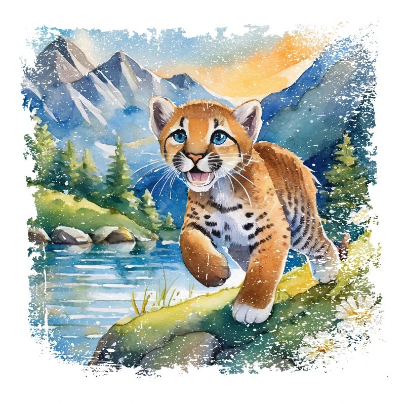 Niedlicher junger Tiger | Kinderbuchstil