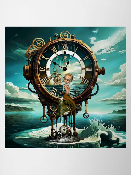 Fantastic Steampunk Marine Watch with Mermaid