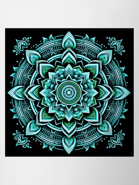 Mandala néon turquoise
