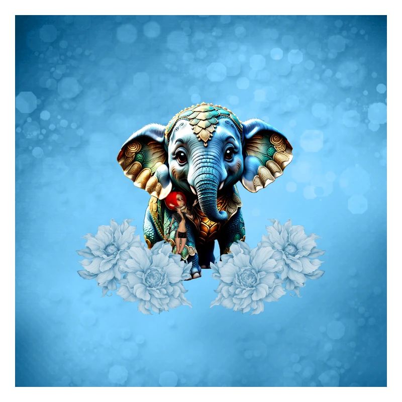 Mignon petit éléphant avec fée, meilleurs amis