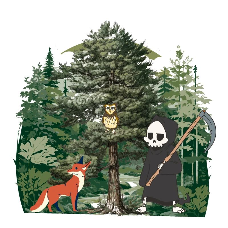 Waldbewohner Sensenmann Fantasy Halloween Tod