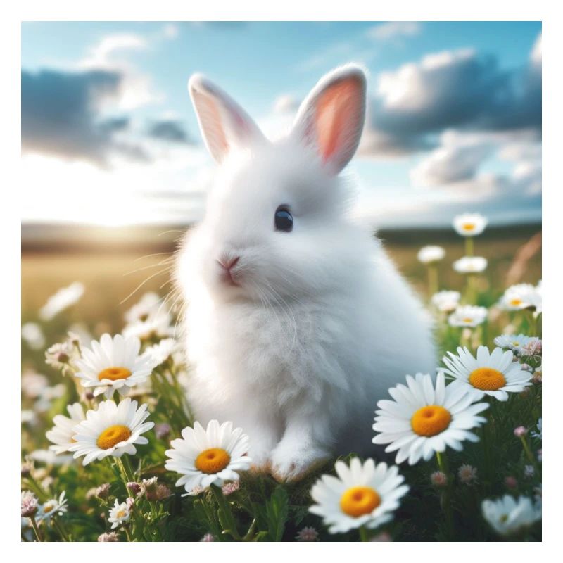 Adorable White Bunny
