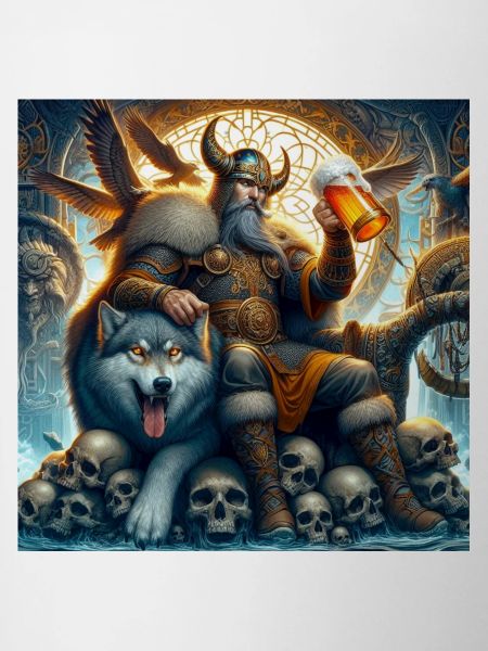 Viking with a wolf