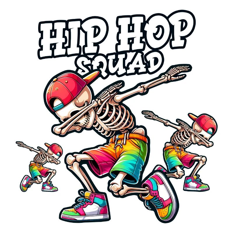 Hip Hop Squad – Cooles Dabbing Skeleton Dab Street