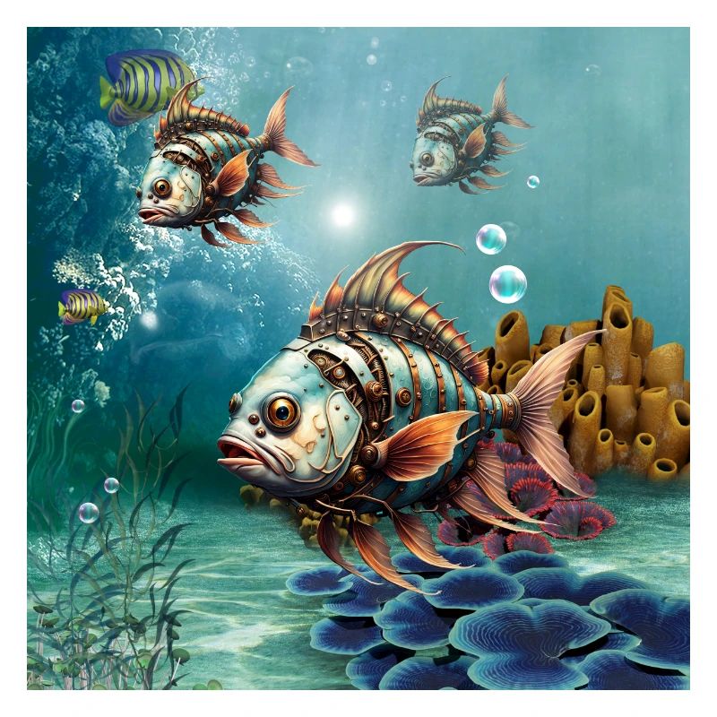 Awesome fantasy steampunk fish.