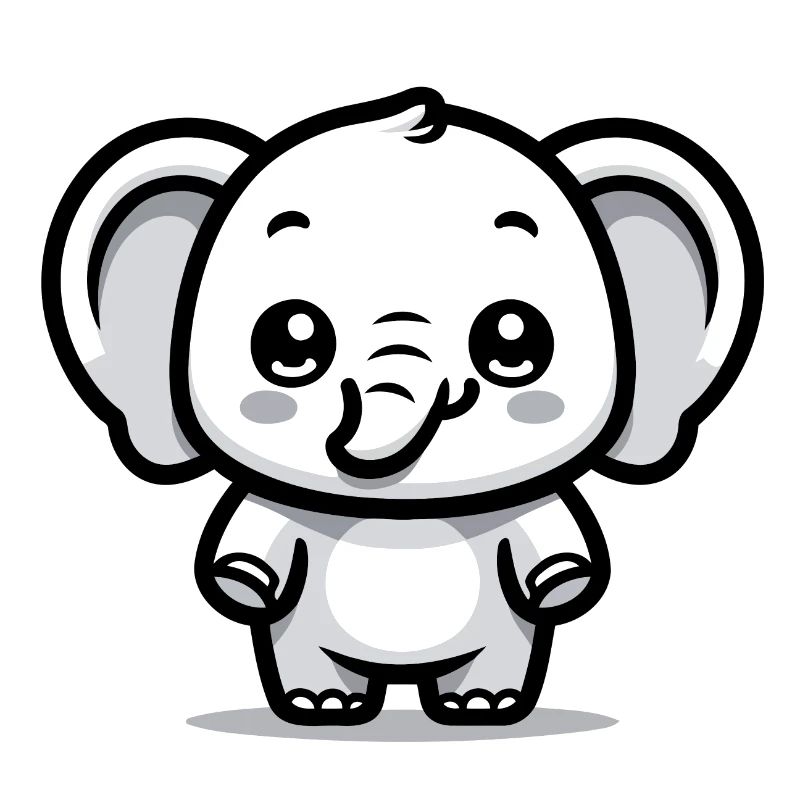 A cute cartoon style elephant