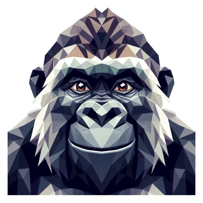 Ein Affe im Polygon-Stil