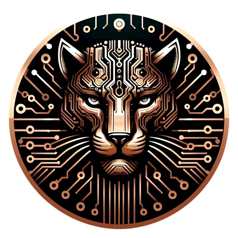 Cyber Leopard Circuit Board Digital Art