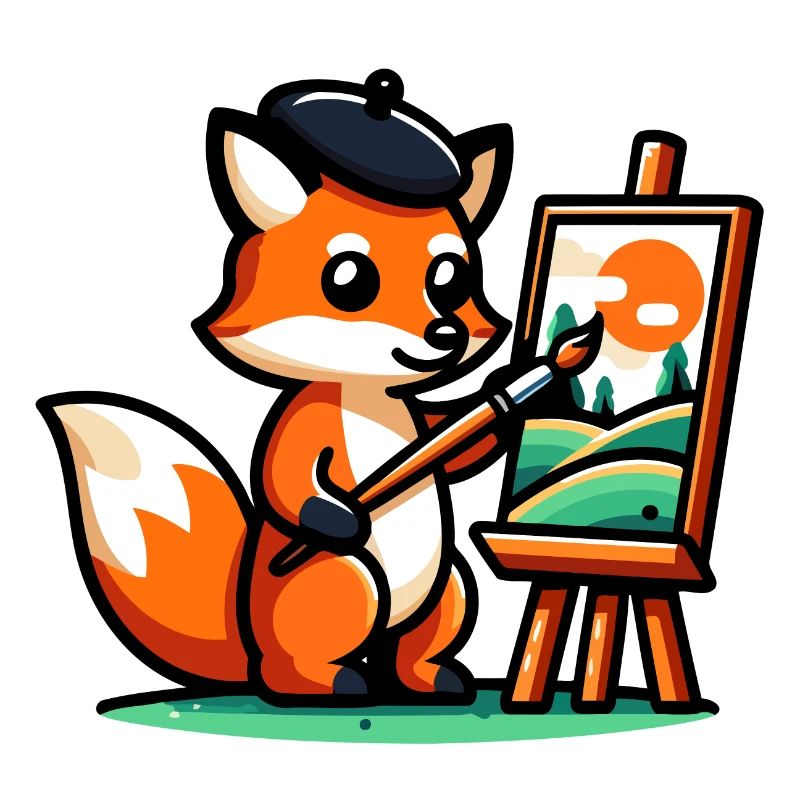 Palette Prowler: The Artistic Fox