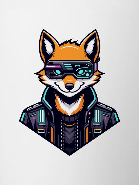 Cyber Fox Neon Tech Wild