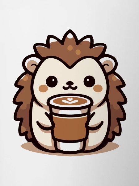 Coffee-Loving Hedgehog