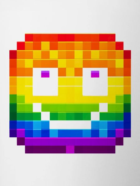 Visage pixelisé Rainbow Smile