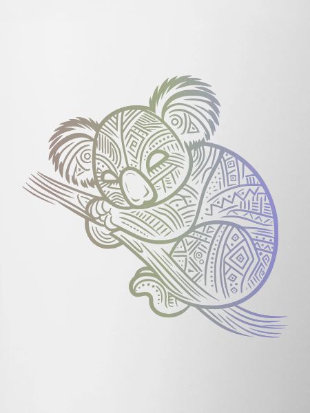 koala in aboriginal patterns, tribal