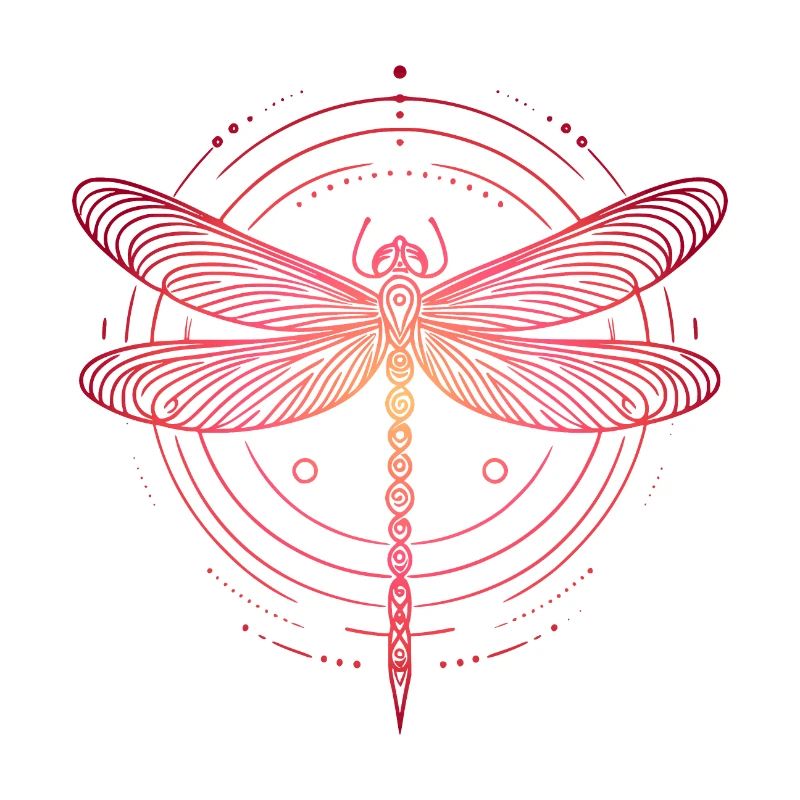 Dragonfly Spiral Patterns, Pink Gradient