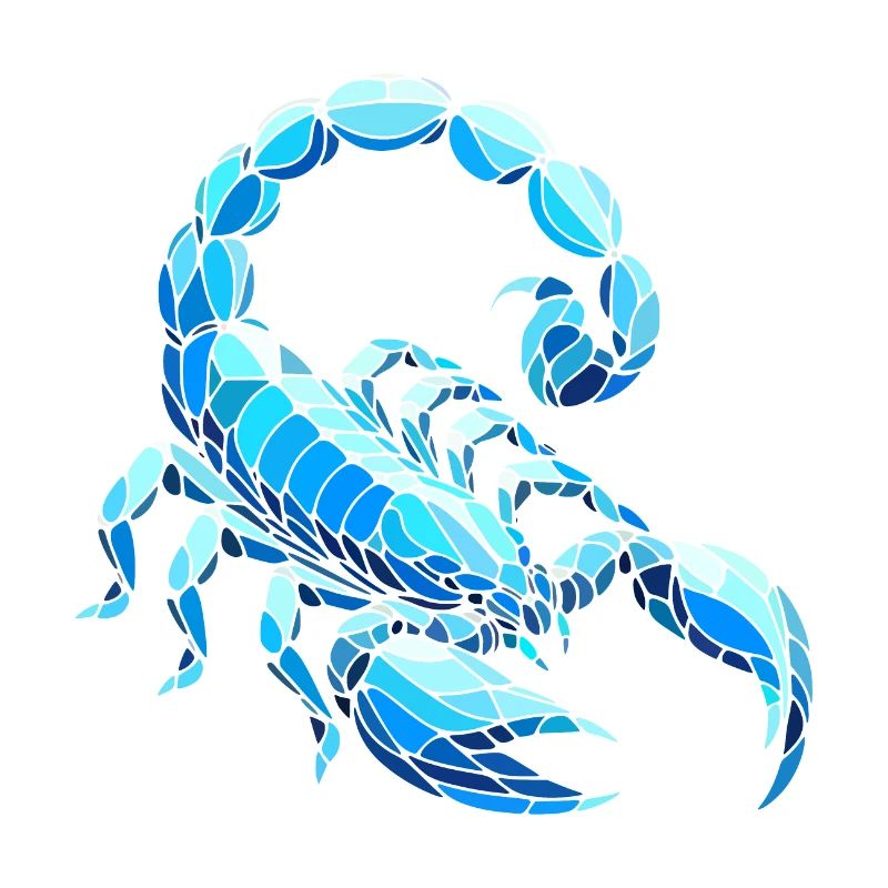 Blauer Skorpion Polygonale Geometrische Kunst