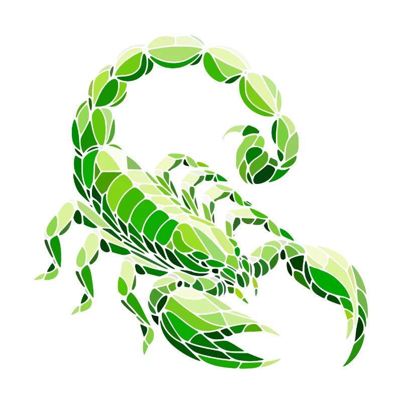 Green Scorpion Polygonal Geometric Art