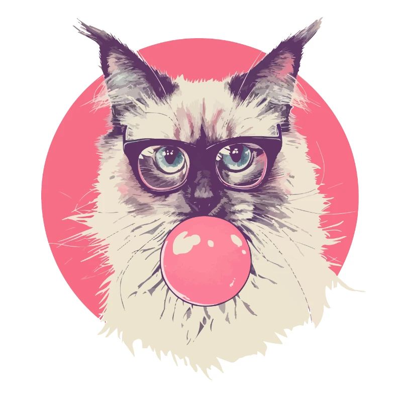 Ragdoll Cat Glasses Chewing Gum
