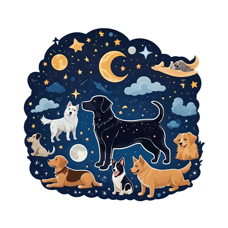 Chiens sous les étoiles
