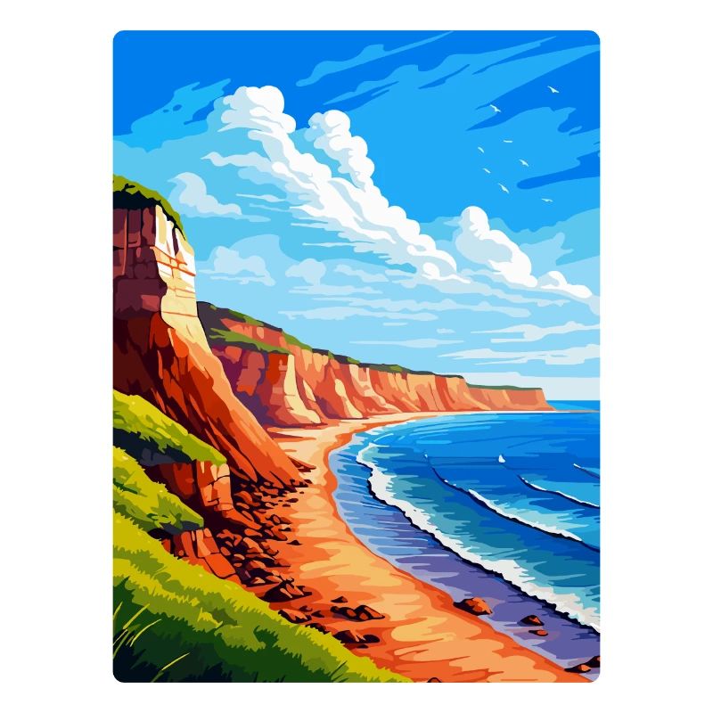 Affiche de voyage vintage Torquay Cliffs Angleterre Royaume-Uni