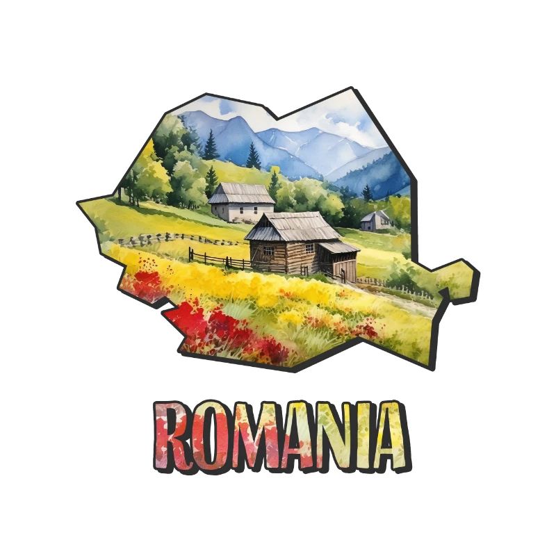 Carte à l’aquarelle Roumanie