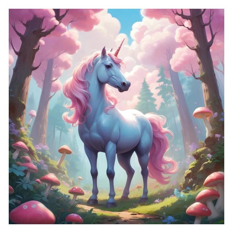 Licorne dans la forêt enchantée