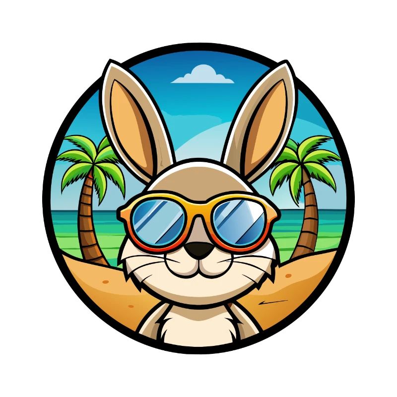 Rabbit Funny Cartoon Summer Beach Sunglasses Cool