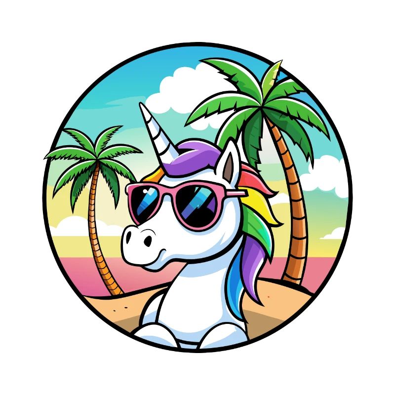 Ambiance estive de vacances à la plage de licorne