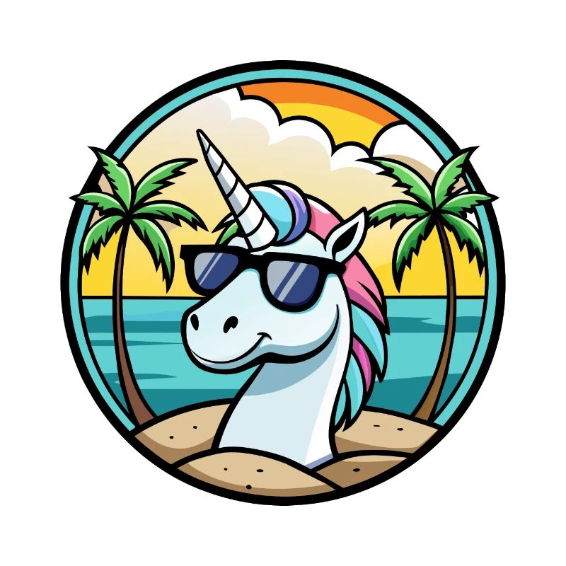 Ambiance estive de vacances à la plage de licorne
