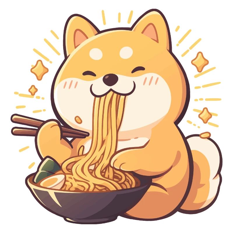 Hund isst Ramen