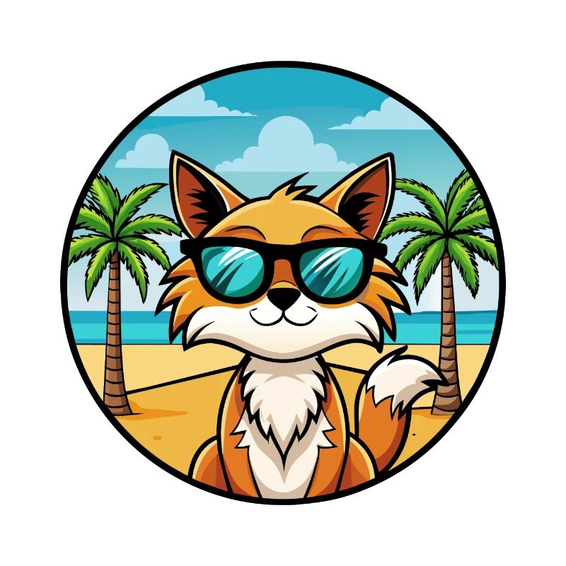 Lunettes de soleil de race de chat somalien de dessin animé plage