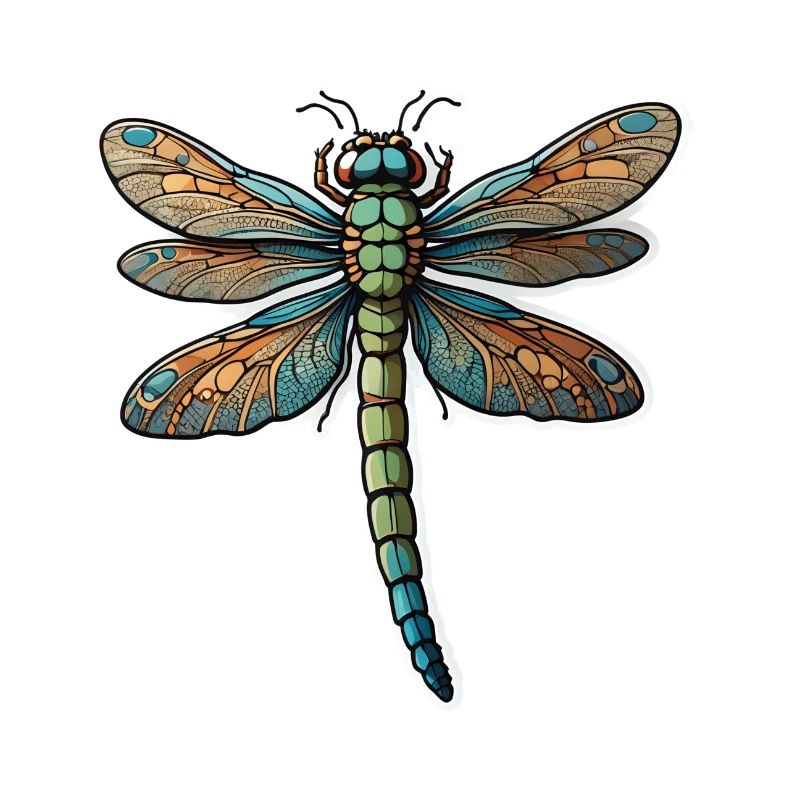 Libellule colorée