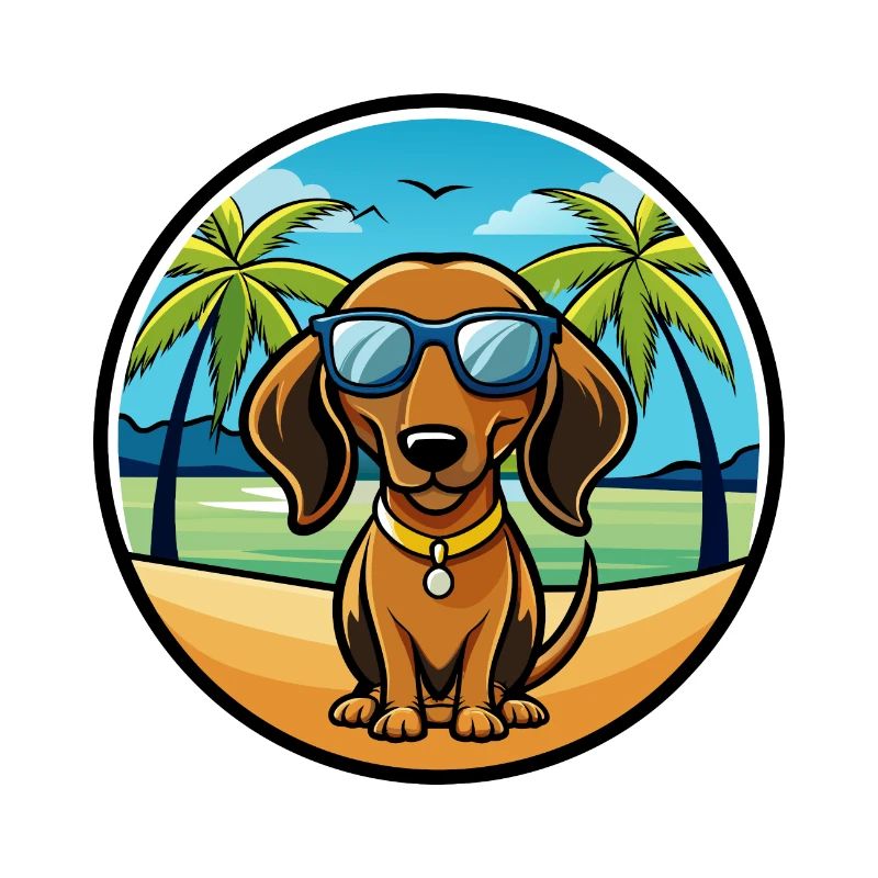 Alpine Dachsbracke Hunderasse Cartoon Sonnenbrille