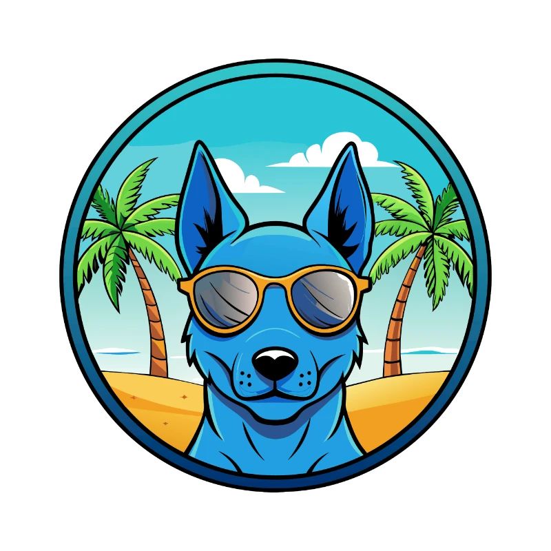 Blaue thailändische Ridgeback Hunderasse Cartoon Sonnenbrille