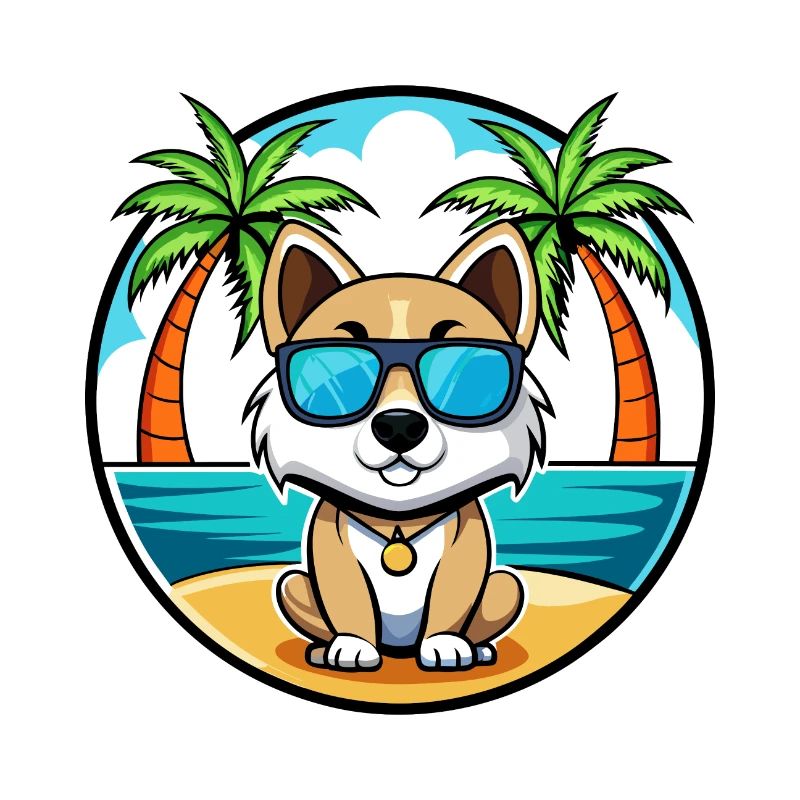 Akbash Dog Breed Cartoon Sunglasses Beach