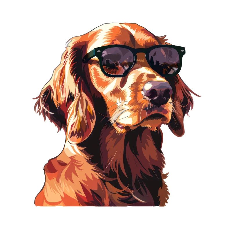 Irish Setter, Dog, Sunglasses, Summer