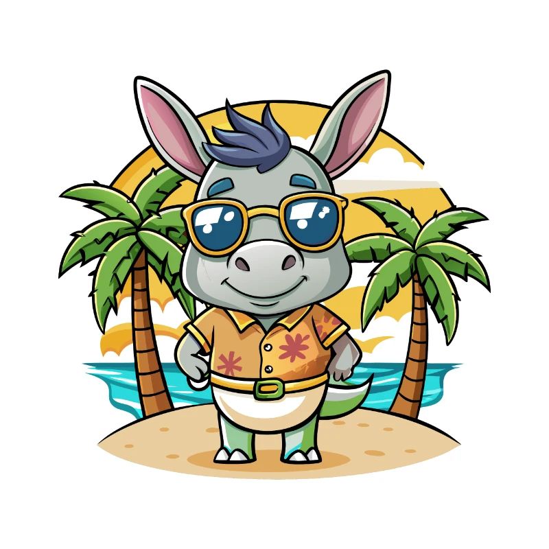 Lunettes de soleil de plage d’été de dessin animé drôle d’âne