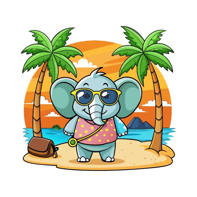 Lunettes de soleil de plage d’été de dessin animé drôle d’éléphant